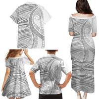 American Samoa White Sunday Family Matching Puletasi and Hawaiian Shirt Polynesian Lotu Tamaiti LT9 - Polynesian Pride