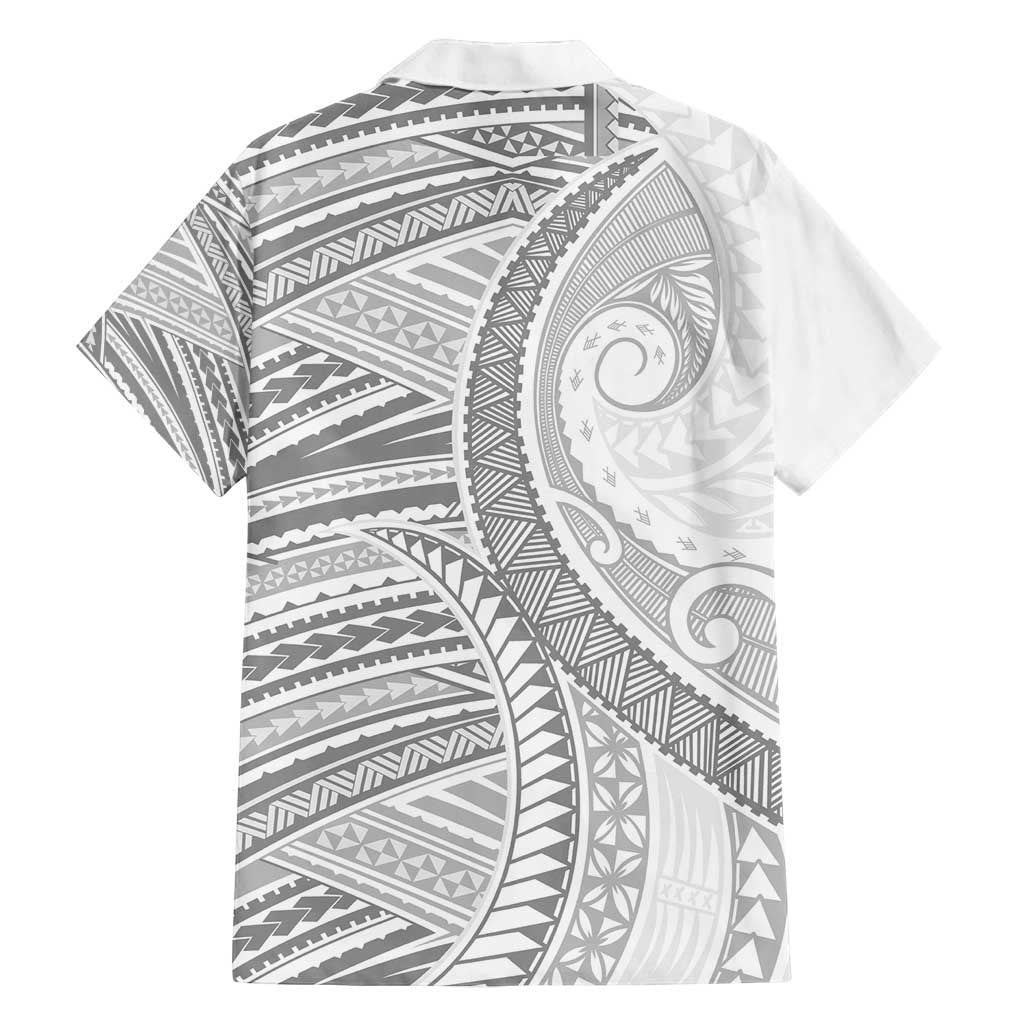 American Samoa White Sunday Family Matching Summer Maxi Dress and Hawaiian Shirt Polynesian Lotu Tamaiti LT9 - Polynesian Pride