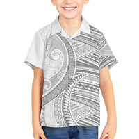 American Samoa White Sunday Family Matching Summer Maxi Dress and Hawaiian Shirt Polynesian Lotu Tamaiti LT9 Son's Shirt White - Polynesian Pride