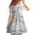 American Samoa White Sunday Kid Short Sleeve Dress Polynesian Lotu Tamaiti - Polynesian Pride