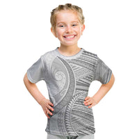 American Samoa White Sunday Kid T Shirt Polynesian Lotu Tamaiti - Polynesian Pride