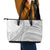 American Samoa White Sunday Leather Tote Bag Polynesian Lotu Tamaiti - Polynesian Pride