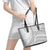 American Samoa White Sunday Leather Tote Bag Polynesian Lotu Tamaiti - Polynesian Pride