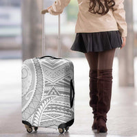 American Samoa White Sunday Luggage Cover Polynesian Lotu Tamaiti - Polynesian Pride