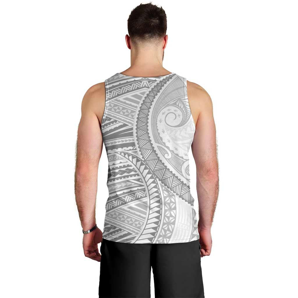 American Samoa White Sunday Men Tank Top Polynesian Lotu Tamaiti - Polynesian Pride