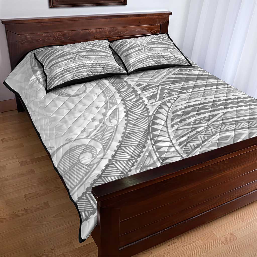 American Samoa White Sunday Quilt Bed Set Polynesian Lotu Tamaiti - Polynesian Pride