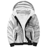 American Samoa White Sunday Sherpa Hoodie Polynesian Lotu Tamaiti - Polynesian Pride