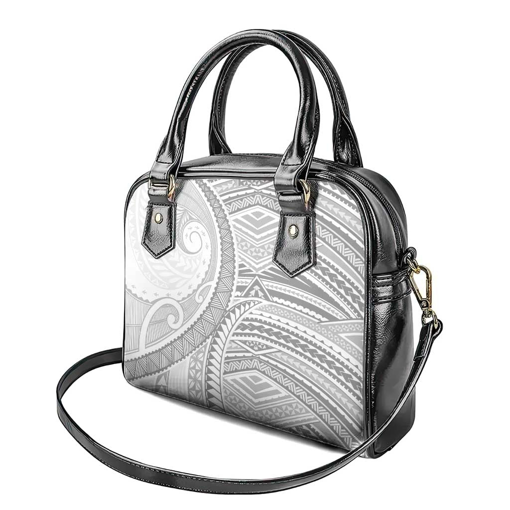 American Samoa White Sunday Shoulder Handbag Polynesian Lotu Tamaiti - Polynesian Pride