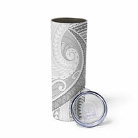 American Samoa White Sunday Skinny Tumbler Polynesian Lotu Tamaiti - Polynesian Pride