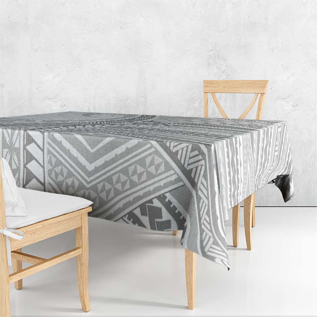 American Samoa White Sunday Tablecloth Polynesian Lotu Tamaiti - Polynesian Pride