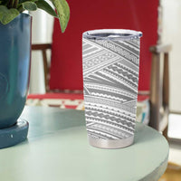 American Samoa White Sunday Tumbler Cup Polynesian Lotu Tamaiti - Polynesian Pride