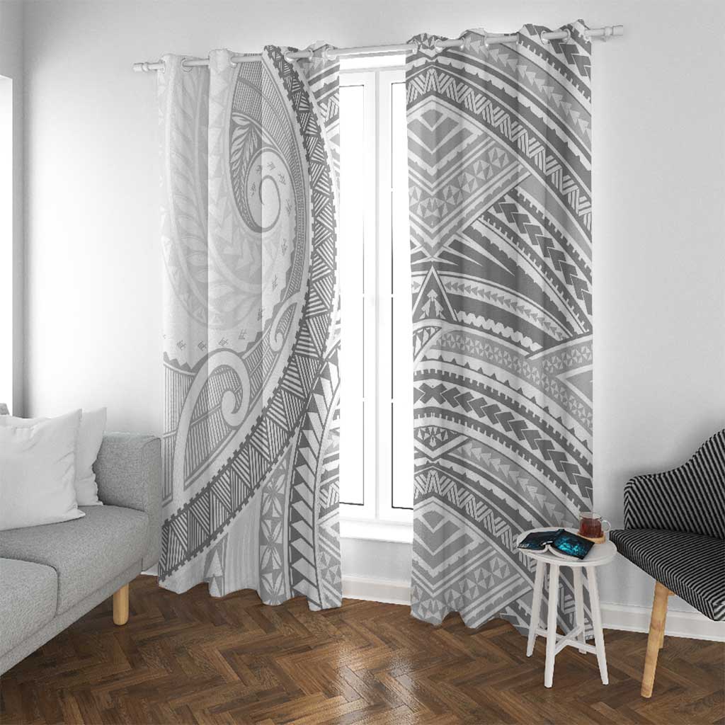 American Samoa White Sunday Window Curtain Polynesian Lotu Tamaiti - Polynesian Pride