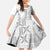 Niue White Sunday Family Matching Off The Shoulder Long Sleeve Dress and Hawaiian Shirt Niuean Lotu Tamaiti Hiapo Pattern - Polynesian Pride