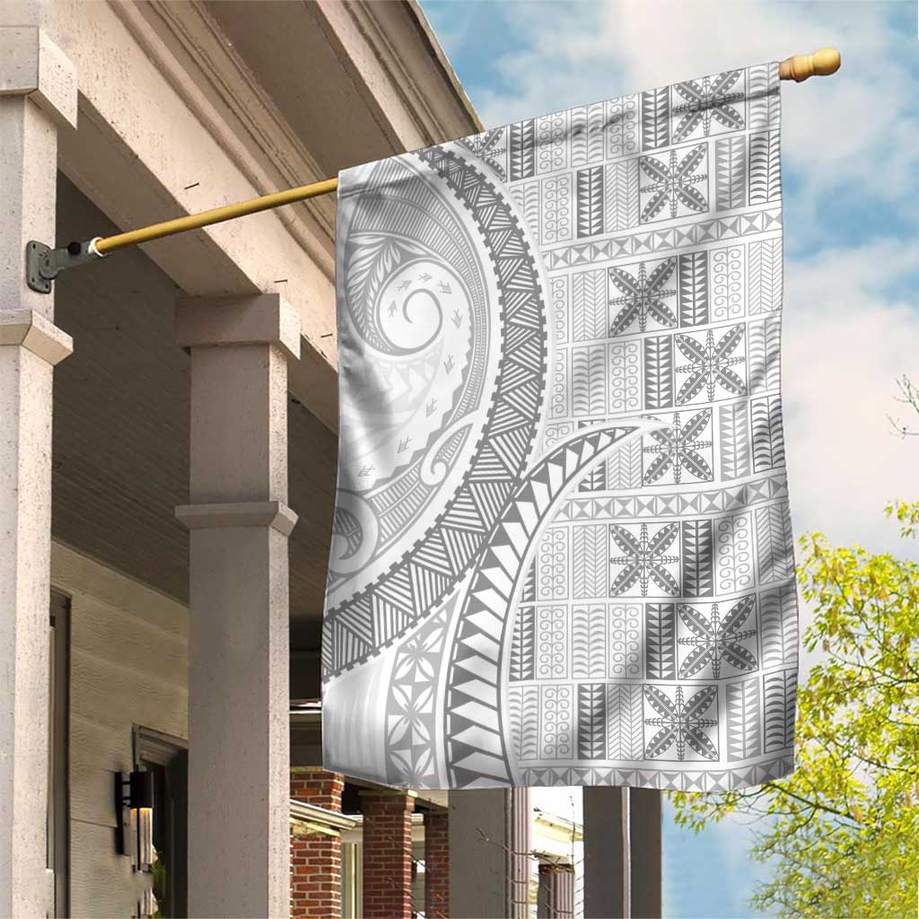 Niue White Sunday Garden Flag Niuean Lotu Tamaiti Hiapo Pattern LT9 House Flag White - Polynesian Pride
