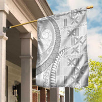 Niue White Sunday Garden Flag Niuean Lotu Tamaiti Hiapo Pattern LT9 House Flag White - Polynesian Pride