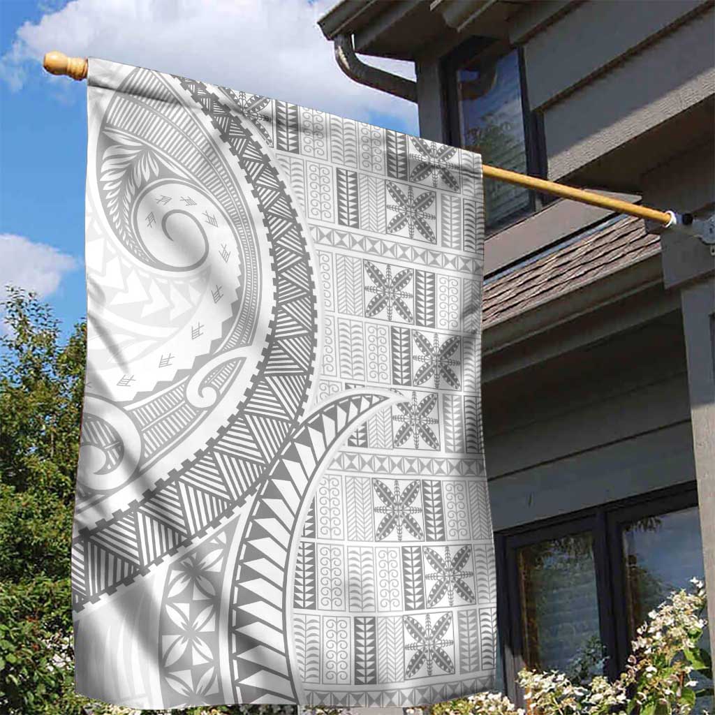 Niue White Sunday Garden Flag Niuean Lotu Tamaiti Hiapo Pattern LT9 - Polynesian Pride
