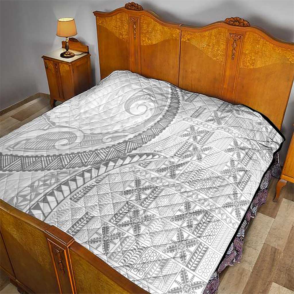 Niue White Sunday Quilt Niuean Lotu Tamaiti Hiapo Pattern LT9 - Polynesian Pride