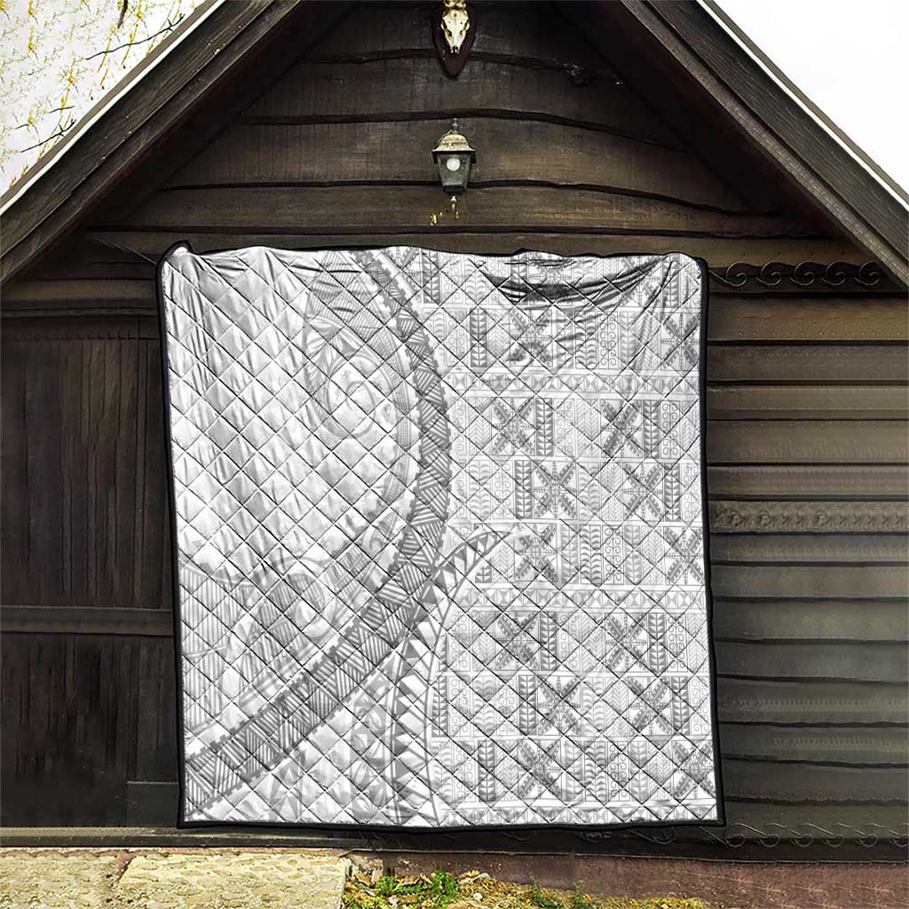 Niue White Sunday Quilt Niuean Lotu Tamaiti Hiapo Pattern LT9 - Polynesian Pride