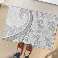 Niue White Sunday Rubber Doormat Niuean Lotu Tamaiti Hiapo Pattern LT9 - Polynesian Pride