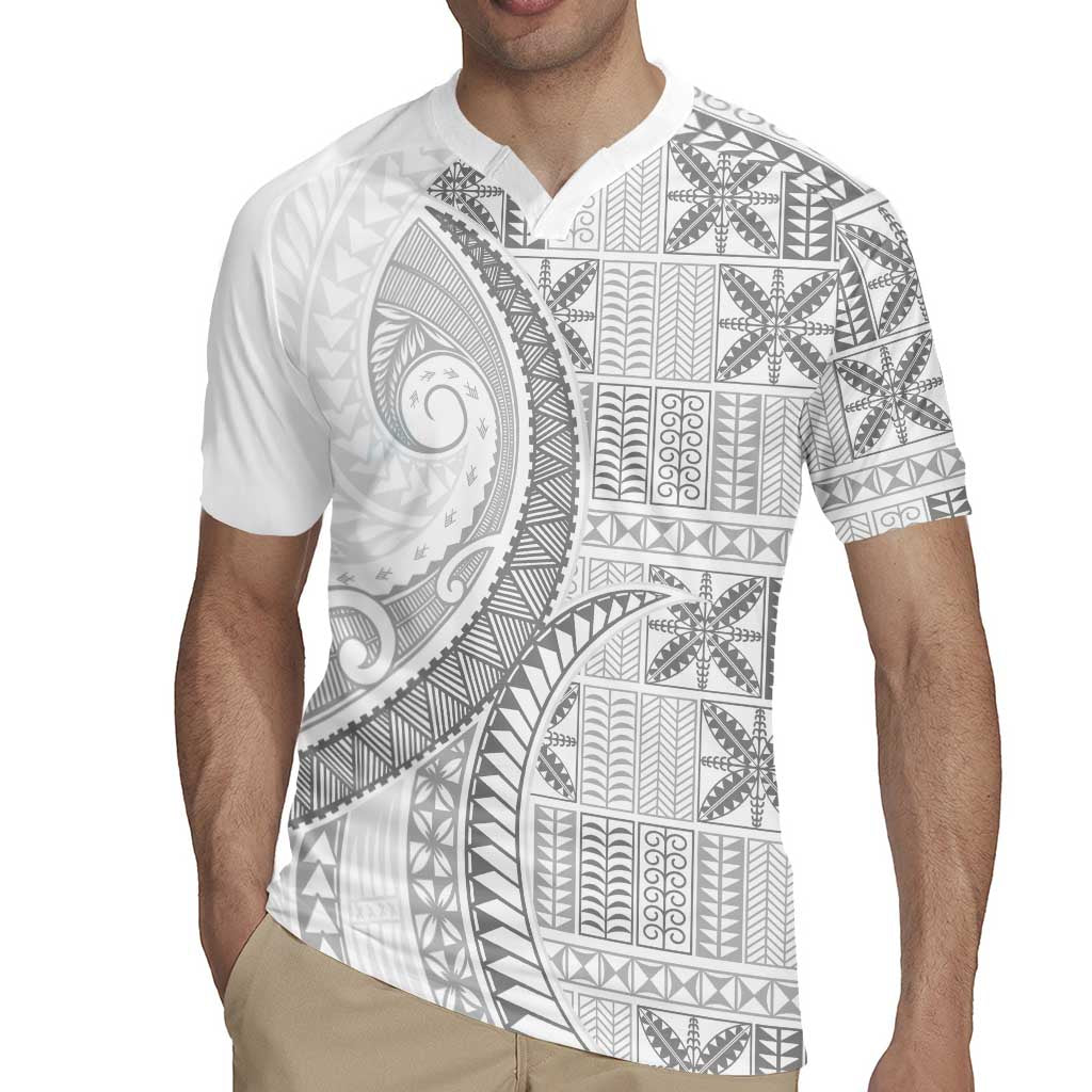 Niue White Sunday Rugby Jersey Niuean Lotu Tamaiti Hiapo Pattern LT9 - Polynesian Pride