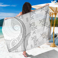 Niue White Sunday Sarong Niuean Lotu Tamaiti Hiapo Pattern LT9 One Size 44 x 66 inches White - Polynesian Pride