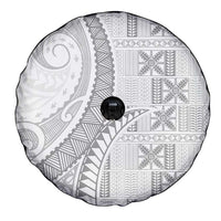 Niue White Sunday Spare Tire Cover Niuean Lotu Tamaiti Hiapo Pattern LT9 - Polynesian Pride