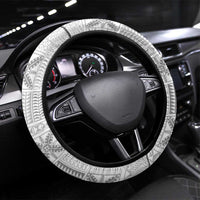 Niue White Sunday Steering Wheel Cover Niuean Lotu Tamaiti Hiapo Pattern - Polynesian Pride