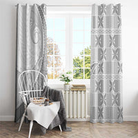 Niue White Sunday Window Curtain Niuean Lotu Tamaiti Hiapo Pattern - Polynesian Pride