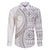 Polynesian White Sunday Family Matching Off The Shoulder Long Sleeve Dress and Hawaiian Shirt Lotu Tamaiti Melanesian Pattern - Polynesian Pride