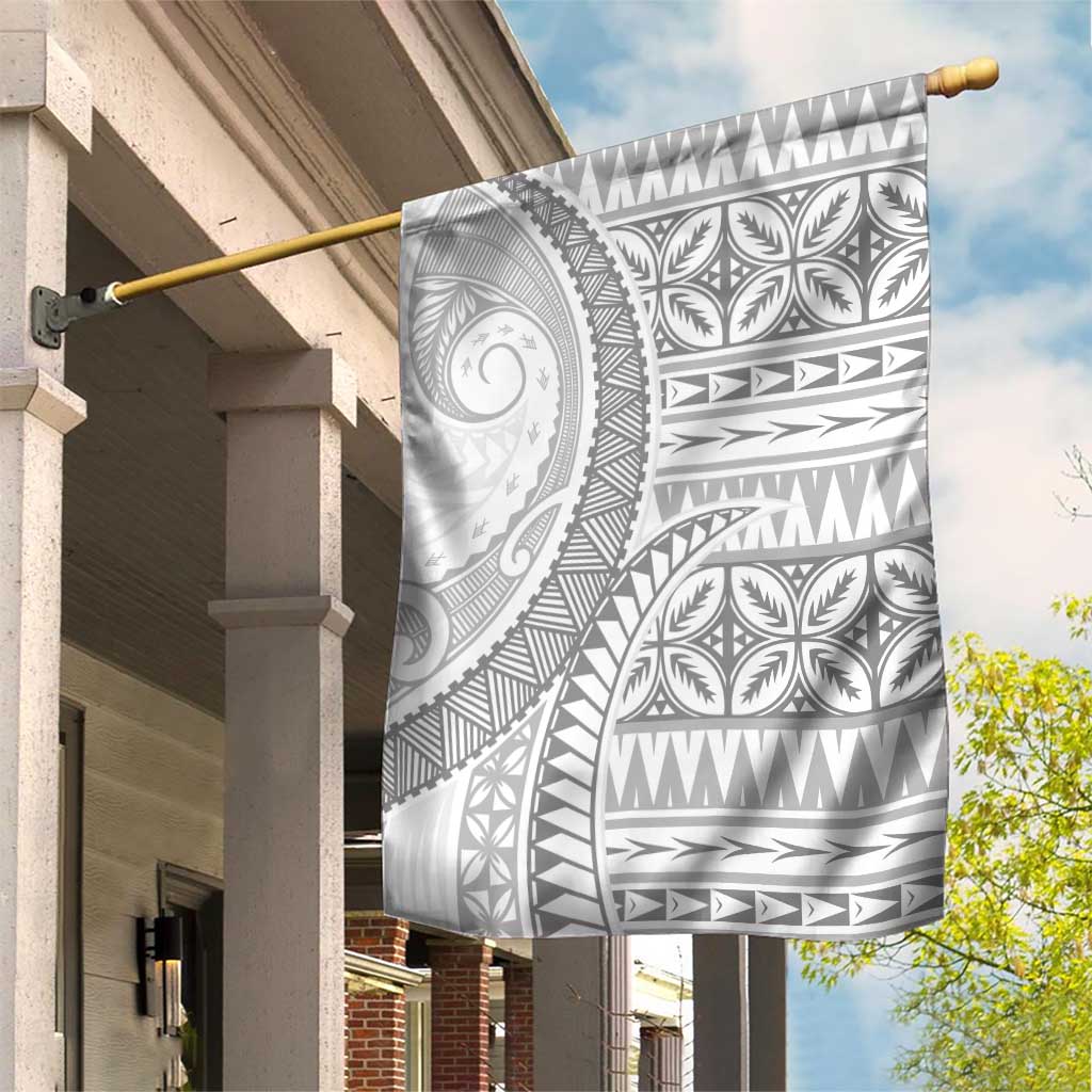 Polynesian White Sunday Garden Flag Lotu Tamaiti Melanesian Pattern LT9 House Flag White - Polynesian Pride