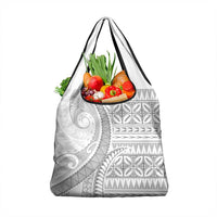 Polynesian White Sunday Grocery Bag Lotu Tamaiti Melanesian Pattern LT9 1-pack One Size White - Polynesian Pride