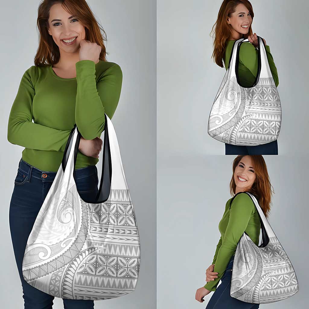 Polynesian White Sunday Grocery Bag Lotu Tamaiti Melanesian Pattern LT9 - Polynesian Pride