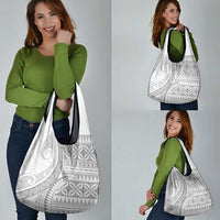Polynesian White Sunday Grocery Bag Lotu Tamaiti Melanesian Pattern LT9 - Polynesian Pride