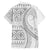 Polynesian White Sunday Hawaiian Shirt Lotu Tamaiti Melanesian Pattern - Polynesian Pride