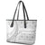 Polynesian White Sunday Leather Tote Bag Lotu Tamaiti Melanesian Pattern - Polynesian Pride