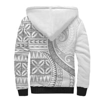 Polynesian White Sunday Sherpa Hoodie Lotu Tamaiti Melanesian Pattern LT9 - Polynesian Pride