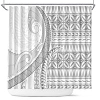 Polynesian White Sunday Shower Curtain Lotu Tamaiti Melanesian Pattern LT9 White - Polynesian Pride