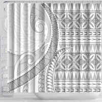 Polynesian White Sunday Shower Curtain Lotu Tamaiti Melanesian Pattern LT9 - Polynesian Pride