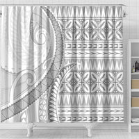 Polynesian White Sunday Shower Curtain Lotu Tamaiti Melanesian Pattern LT9 - Polynesian Pride