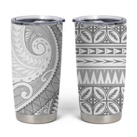 Polynesian White Sunday Tumbler Cup Lotu Tamaiti Melanesian Pattern LT9 White - Polynesian Pride