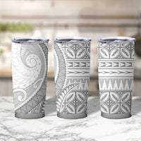 Polynesian White Sunday Tumbler Cup Lotu Tamaiti Melanesian Pattern LT9 - Polynesian Pride