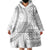Polynesian White Sunday Wearable Blanket Hoodie Lotu Tamaiti Melanesian Pattern - Polynesian Pride