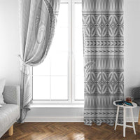 Polynesian White Sunday Window Curtain Lotu Tamaiti Melanesian Pattern LT9 - Polynesian Pride