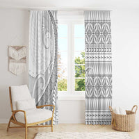 Polynesian White Sunday Window Curtain Lotu Tamaiti Melanesian Pattern LT9 - Polynesian Pride