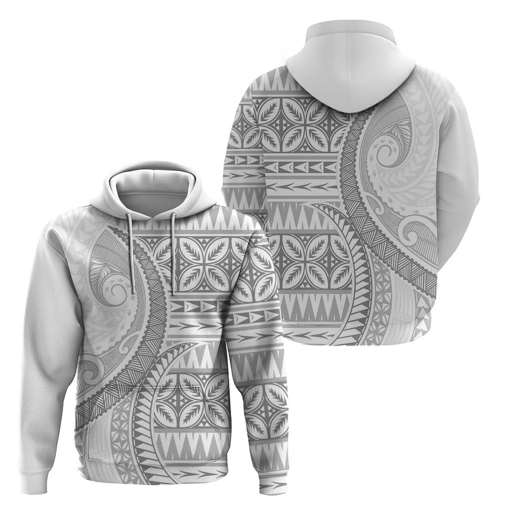Polynesian White Sunday Zip Hoodie Lotu Tamaiti Melanesian Pattern LT9 - Polynesian Pride