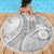 Samoa Siapo White Sunday Beach Blanket Lotu Tamaiti Polynesian White Pattern - Polynesian Pride