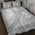 Samoa Siapo White Sunday Quilt Bed Set Lotu Tamaiti Polynesian White Pattern - Polynesian Pride