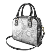 Samoa Siapo White Sunday Shoulder Handbag Lotu Tamaiti Polynesian White Pattern - Polynesian Pride