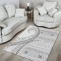 Tokelau White Sunday Area Rug Lotu Tamaiti Ngatu Tokelau Feletoa Manulua LT9 - Polynesian Pride