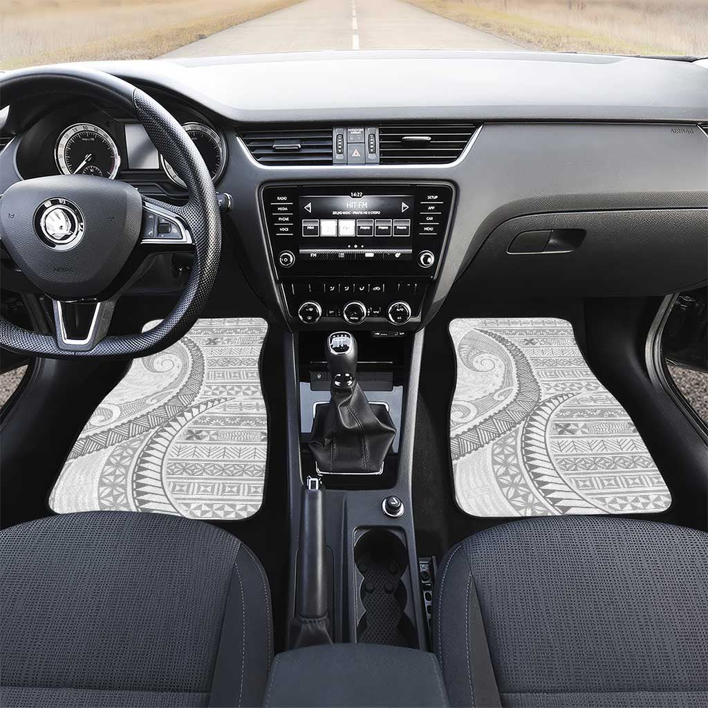 Tokelau White Sunday Car Mats Lotu Tamaiti Ngatu Tokelau Feletoa Manulua LT9 Set 2pcs - Front White - Polynesian Pride